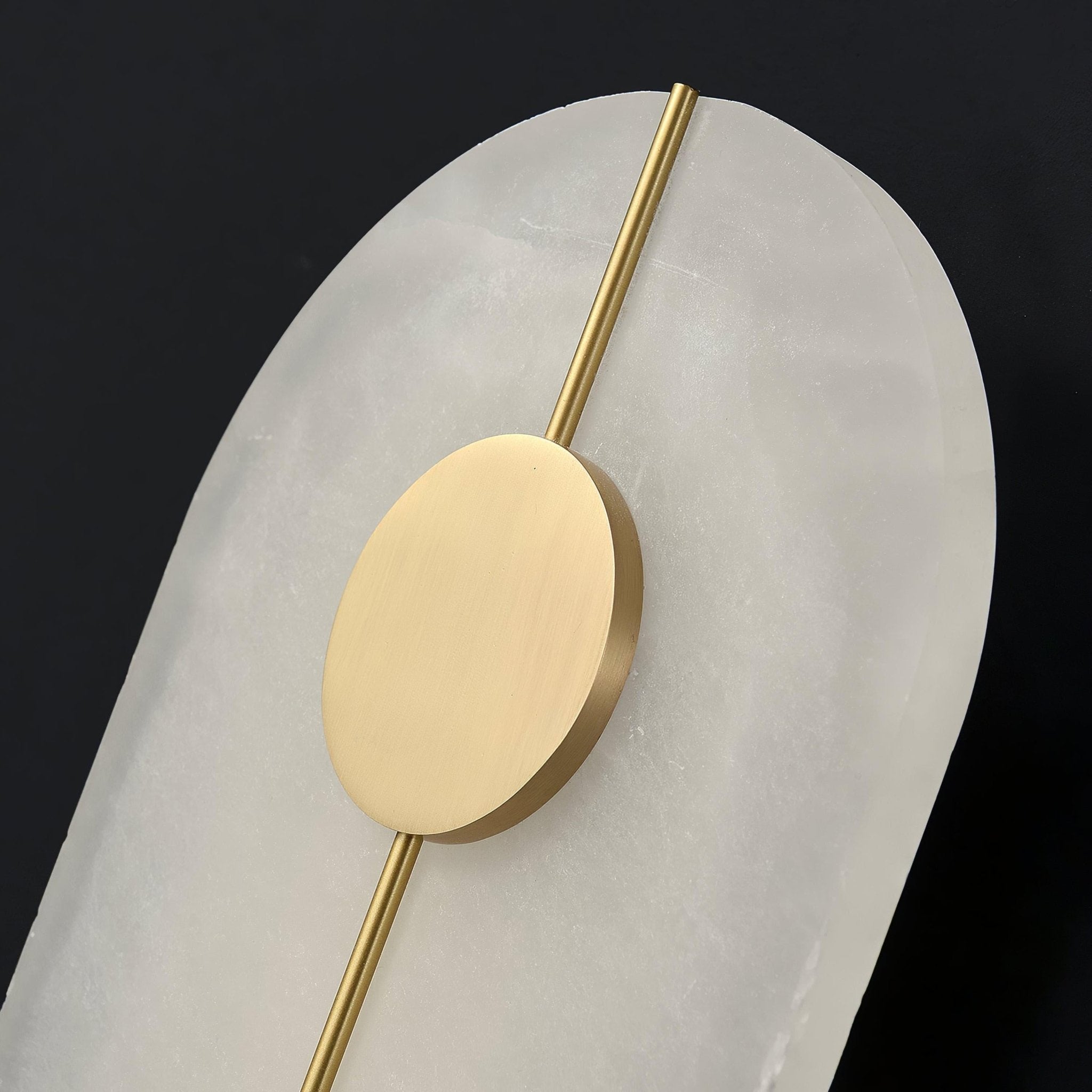 Modern Alabaster Stone Wall Sconce Elegant Brass LED Indoor Light for Hallway and Bedroom