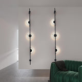 Modern Alabaster Vertical LED Wall Sconce Slim Minimalist Lighting in Gold and Black Finish