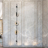 Modern Alabaster Vertical LED Wall Sconce Slim Minimalist Lighting in Gold and Black Finish