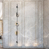 Modern Alabaster Vertical LED Wall Sconce Slim Minimalist Lighting in Gold and Black Finish