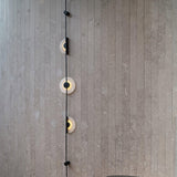 Modern Alabaster Vertical LED Wall Sconce Slim Minimalist Lighting in Gold and Black Finish