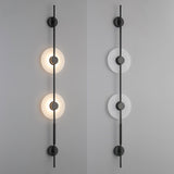 Modern Alabaster Vertical LED Wall Sconce Slim Minimalist Lighting in Gold and Black Finish