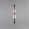 Modern Alabaster Vertical LED Wall Sconce Slim Minimalist Lighting in Gold and Black Finish