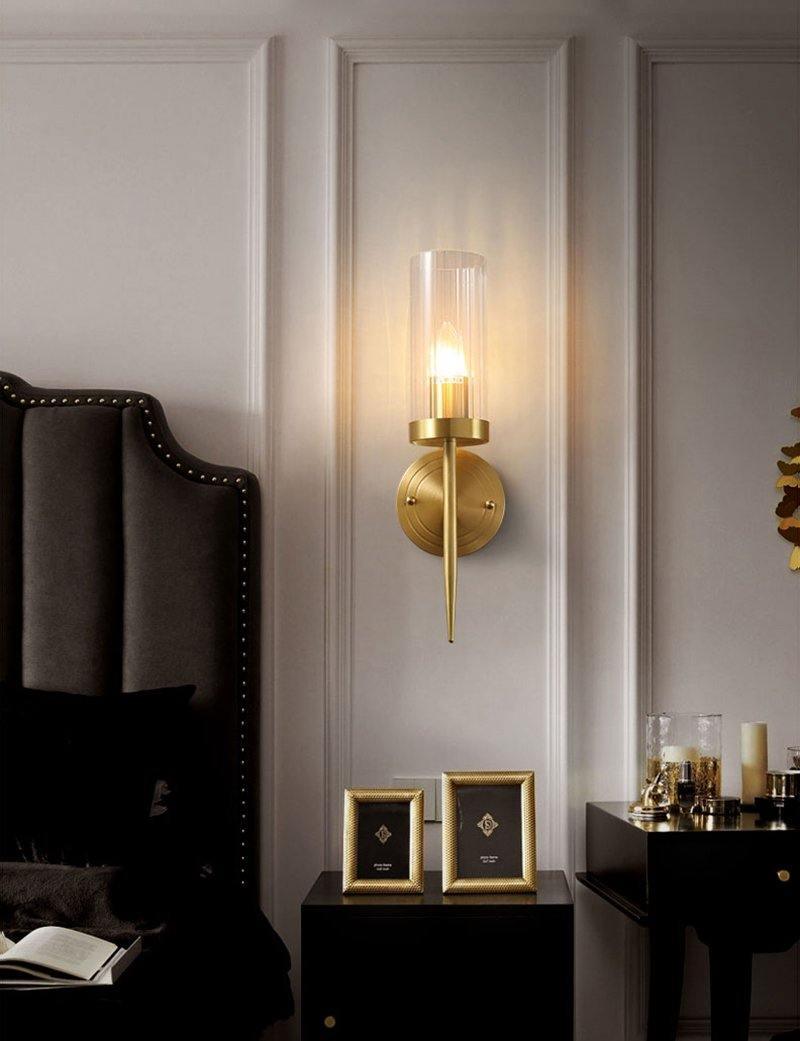Modern Alouette Brass Wall Sconce Borosilicate Glass Bracket Wall Lamp for Interior Lighting