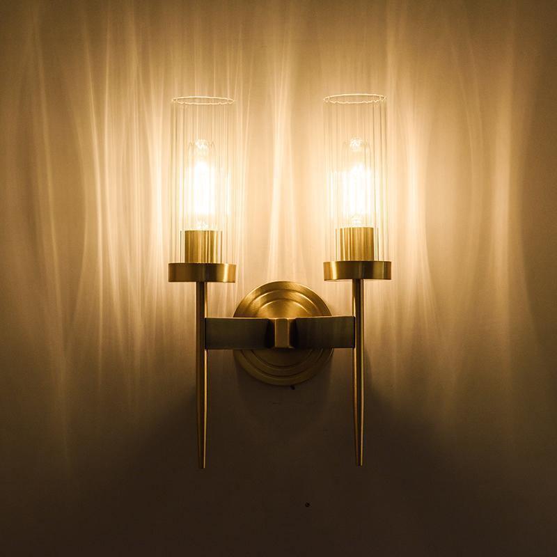 Modern Alouette Brass Wall Sconce Borosilicate Glass Bracket Wall Lamp for Interior Lighting
