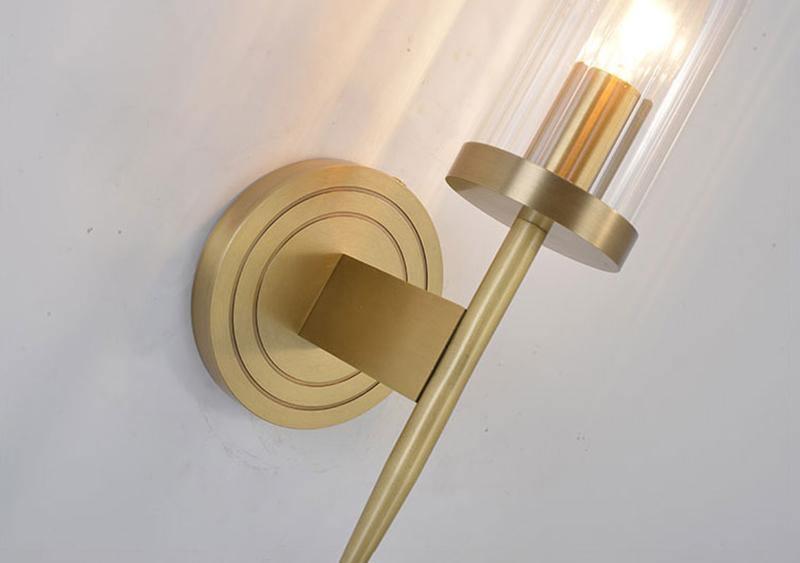 Modern Alouette Brass Wall Sconce Borosilicate Glass Bracket Wall Lamp for Interior Lighting