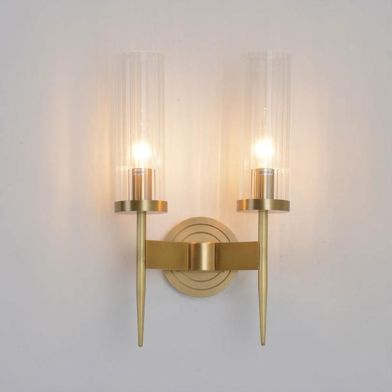 Modern Alouette Brass Wall Sconce Borosilicate Glass Bracket Wall Lamp for Interior Lighting
