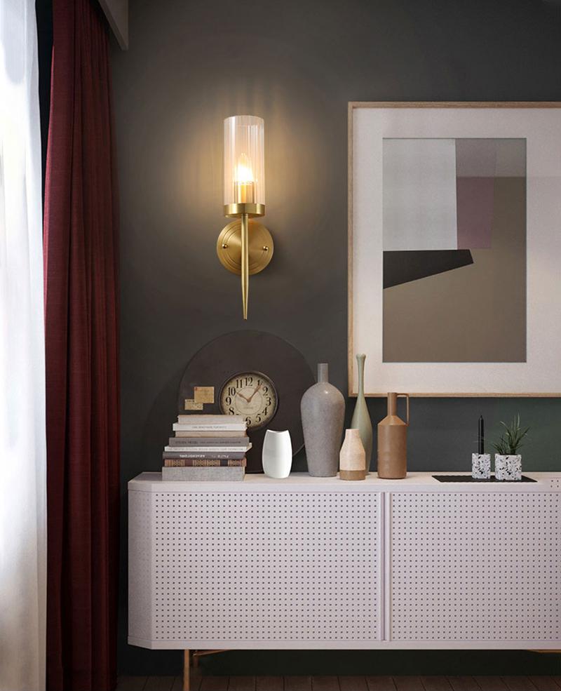 Modern Alouette Brass Wall Sconce Borosilicate Glass Bracket Wall Lamp for Interior Lighting