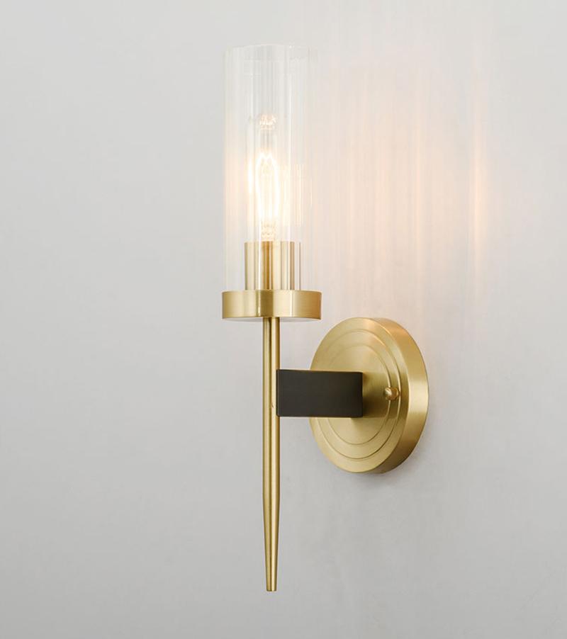 Modern Alouette Brass Wall Sconce Borosilicate Glass Bracket Wall Lamp for Interior Lighting