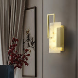 Modern Althea Alabaster LED Wall Sconce with Brass Finish for Living Room Hallway Lighting