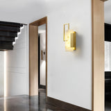 Modern Althea Alabaster LED Wall Sconce with Brass Finish for Living Room Hallway Lighting