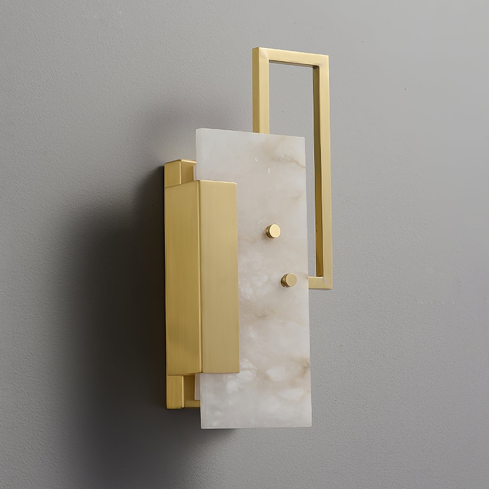 Modern Althea Alabaster LED Wall Sconce with Brass Finish for Living Room Hallway Lighting