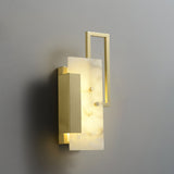 Modern Althea Alabaster LED Wall Sconce with Brass Finish for Living Room Hallway Lighting