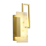Modern Althea Alabaster LED Wall Sconce with Brass Finish for Living Room Hallway Lighting