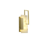 Modern Althea Alabaster LED Wall Sconce with Brass Finish for Living Room Hallway Lighting