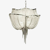 Modern Aluminum Chain Chandelier Shimmering Waterfall Pendant Light for Dining Room