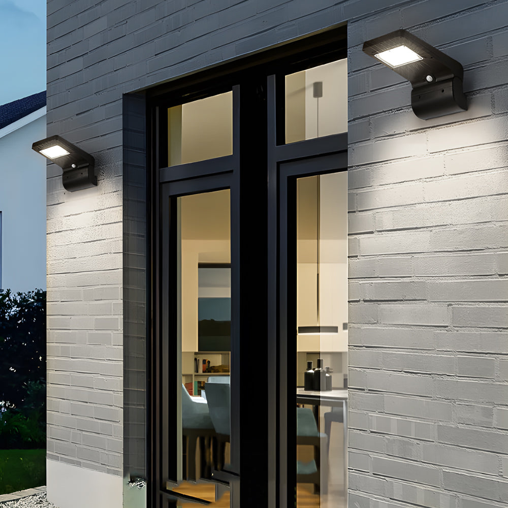 Modern Aluminum Outdoor Solar LED Wall Sconce IP65 Waterproof Exterior Light for Gardens and Courtyards