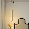 Modern Aluminum Oval LED Pendant Light with Spotlights and 3 Step Dimming Adjustable Hanging Lamp
