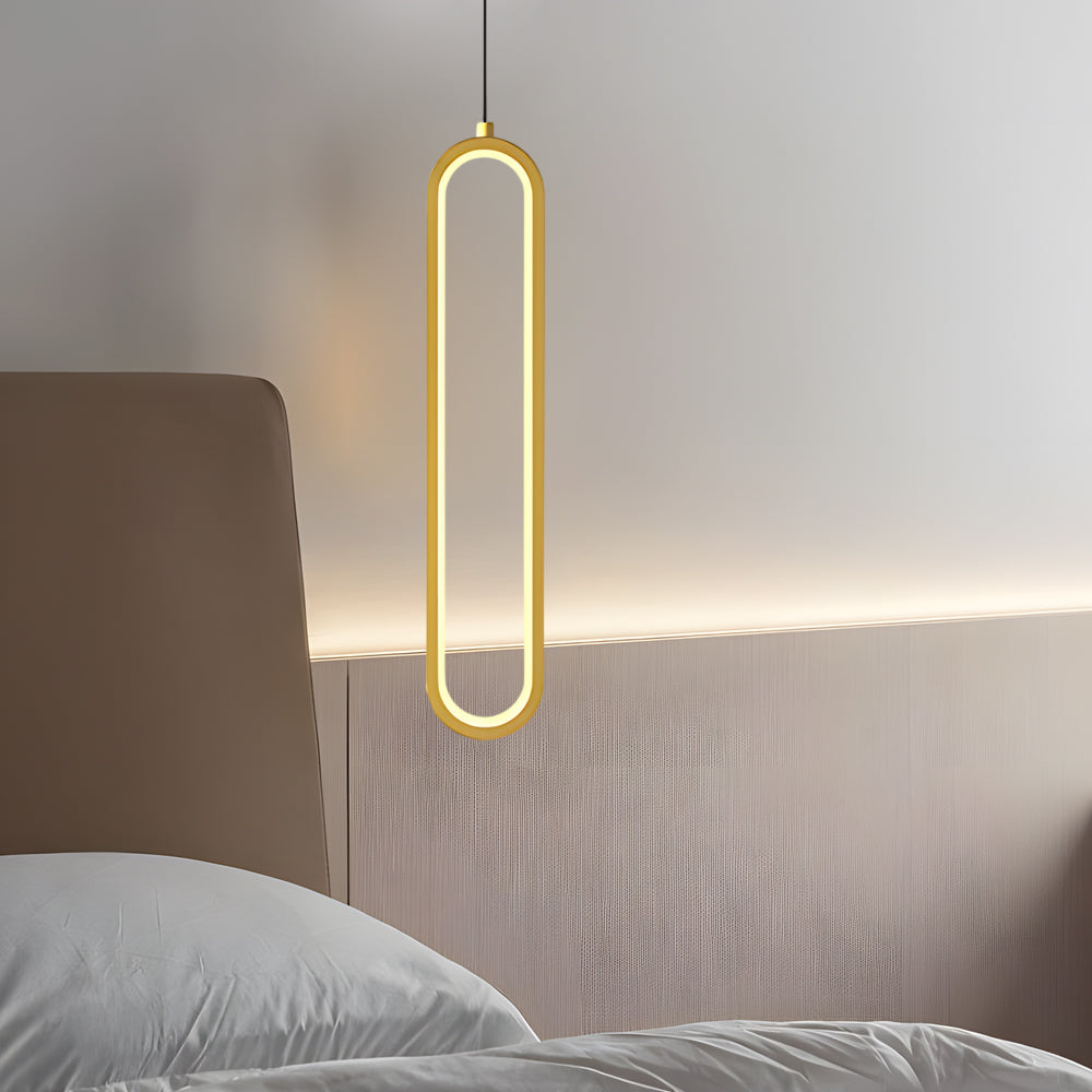 Modern Aluminum Oval LED Pendant Light with Spotlights and 3 Step Dimming Adjustable Hanging Lamp