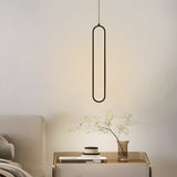 Modern Aluminum Oval LED Pendant Light with Spotlights and 3 Step Dimming Adjustable Hanging Lamp