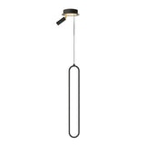 Modern Aluminum Oval LED Pendant Light with Spotlights and 3 Step Dimming Adjustable Hanging Lamp