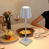 Modern Aluminum Rechargeable Top Hat Table Lamp Dimmable Cordless Touch Control Bedside Light