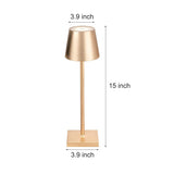 Modern Aluminum Rechargeable Top Hat Table Lamp Dimmable Cordless Touch Control Bedside Light