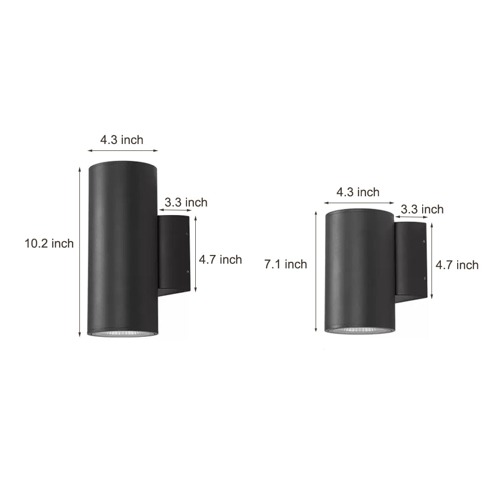 Modern Aluminum Round LED Up and Down Outdoor Wall Sconce Waterproof IP65 Porch Light