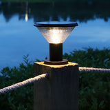 Modern Aluminum Solar Fence Post Light Waterproof Outdoor Garden Pillar Lamp with Remote Control