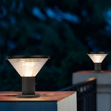 Modern Aluminum Solar Fence Post Light Waterproof Outdoor Garden Pillar Lamp with Remote Control