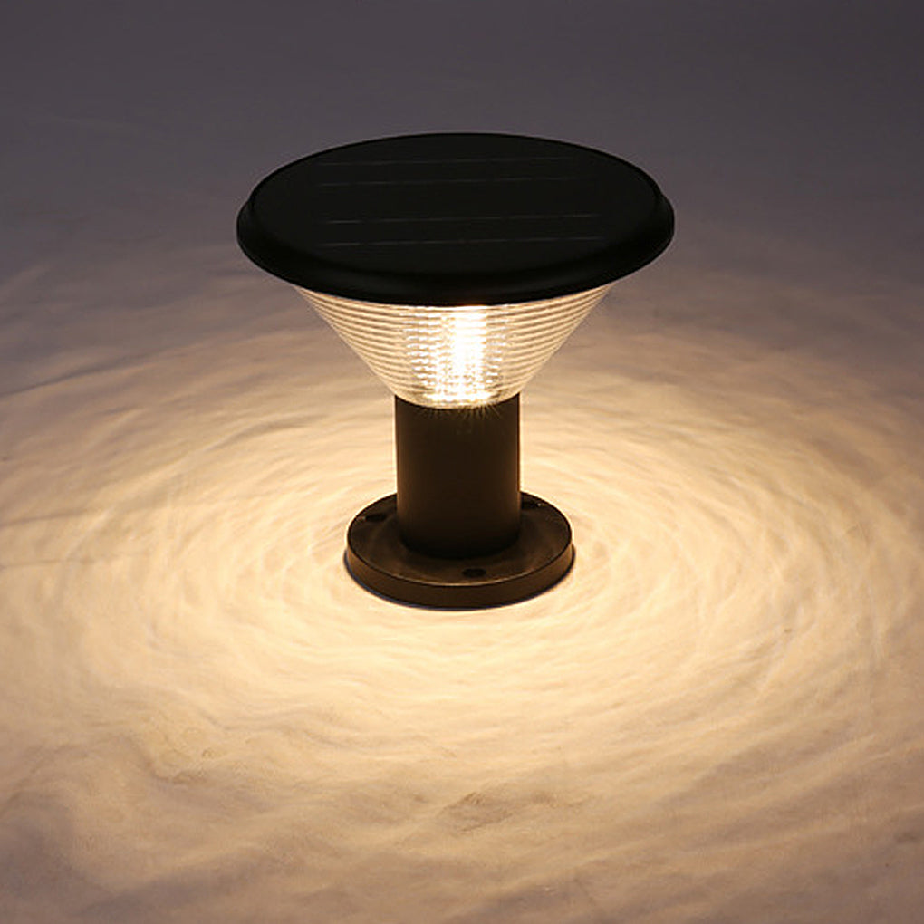 Modern Aluminum Solar Fence Post Light Waterproof Outdoor Garden Pillar Lamp with Remote Control