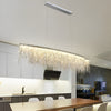 Modern Aluminum Tassel Chain LED Chandelier Dimmable Pendant Light for Dining Room and Bar