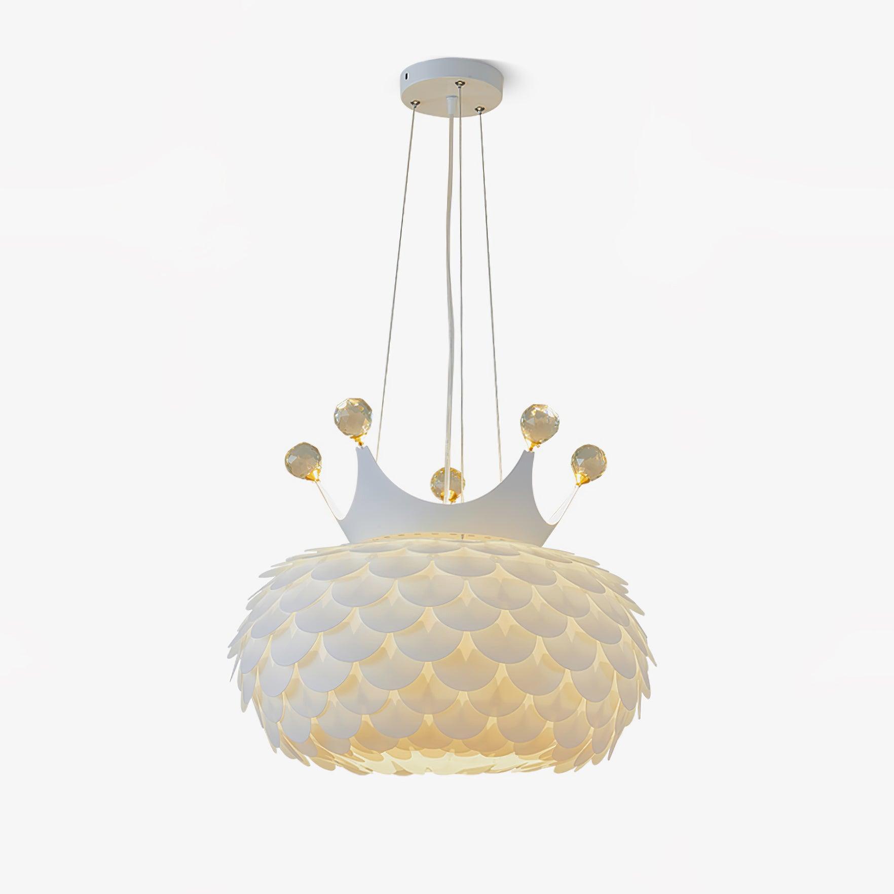 Modern Aluvia Crown Crystal Pendant Lamp Luxury Hanging Light Fixture for Home
