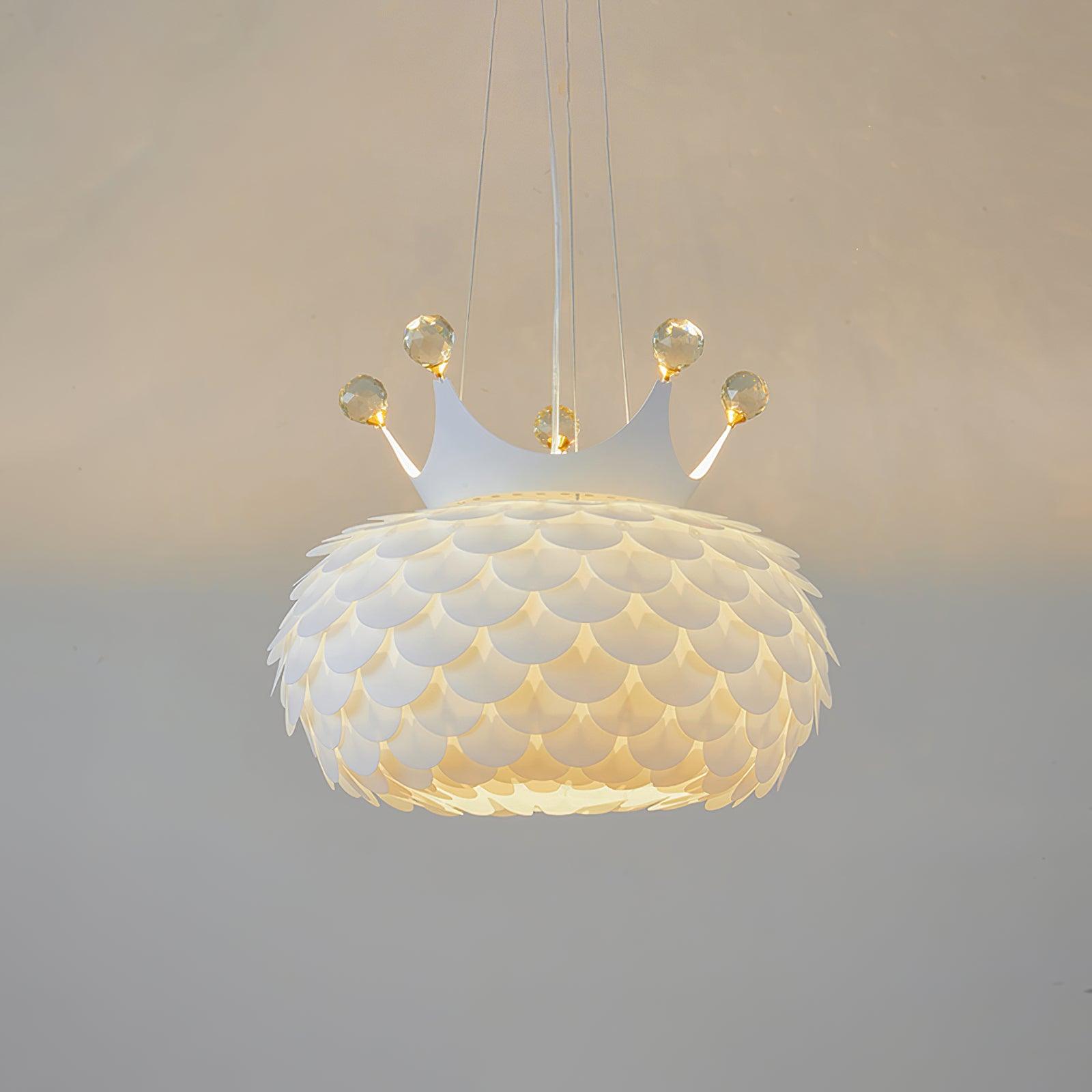 Modern Aluvia Crown Crystal Pendant Lamp Luxury Hanging Light Fixture for Home