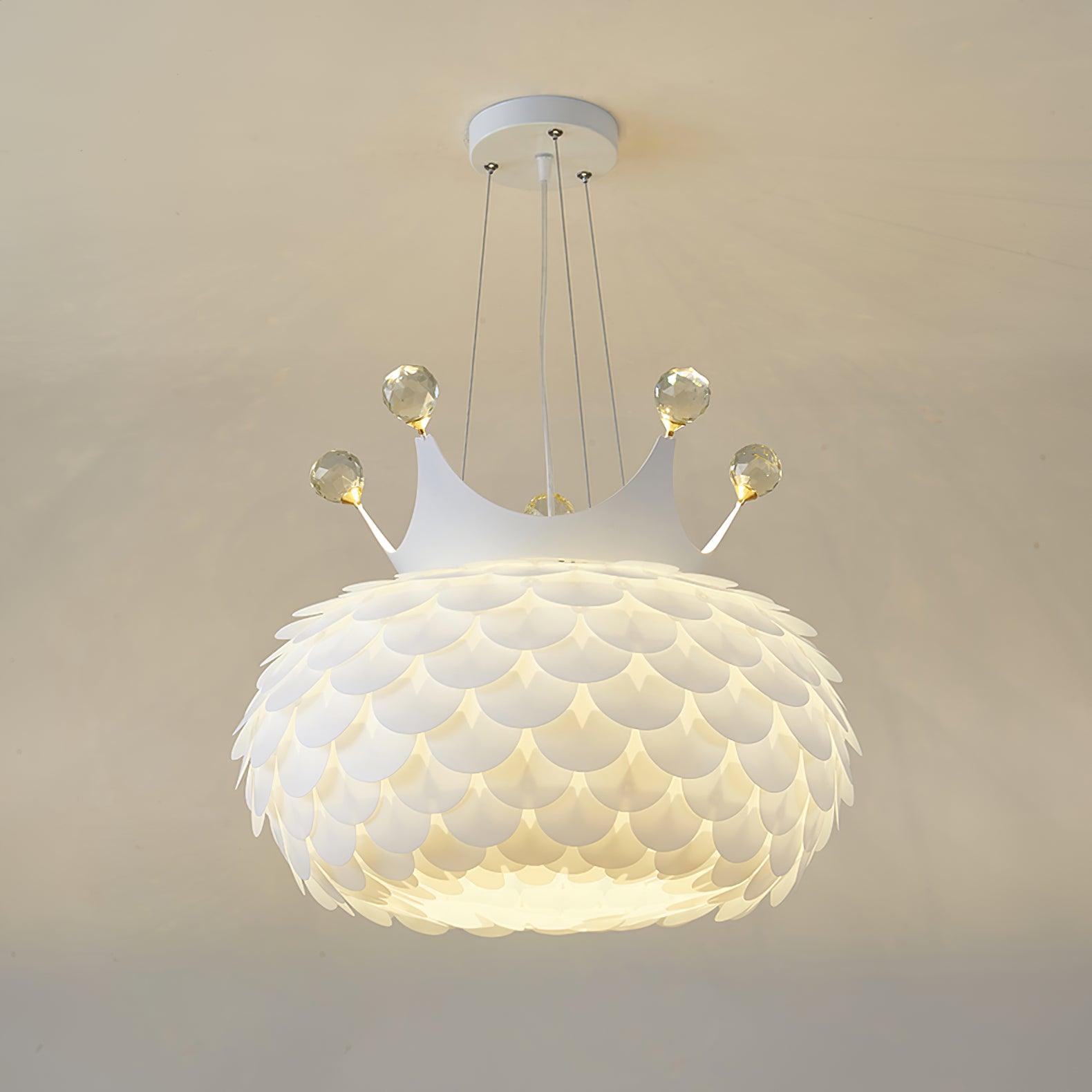 Modern Aluvia Crown Crystal Pendant Lamp Luxury Hanging Light Fixture for Home