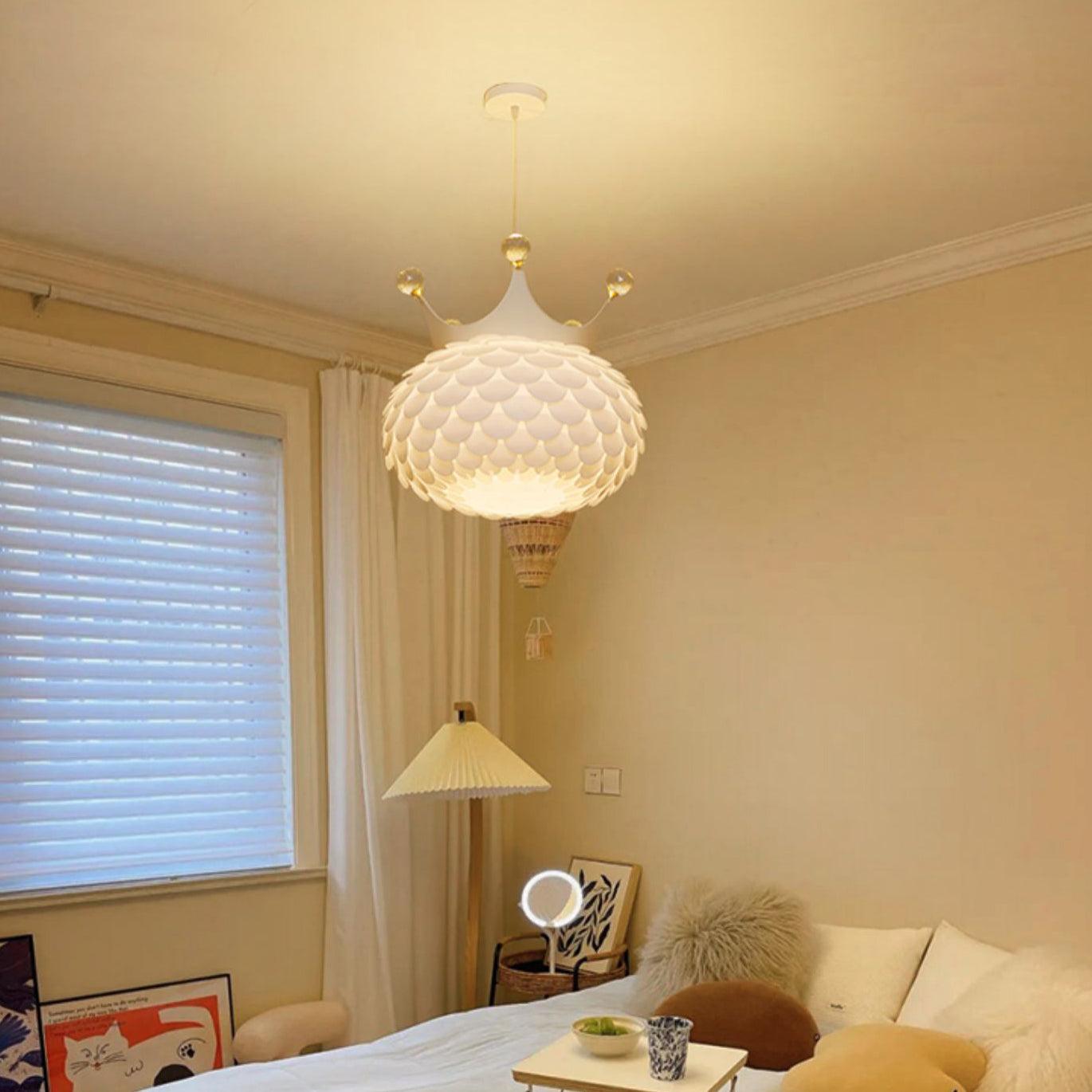 Modern Aluvia Crown Crystal Pendant Lamp Luxury Hanging Light Fixture for Home