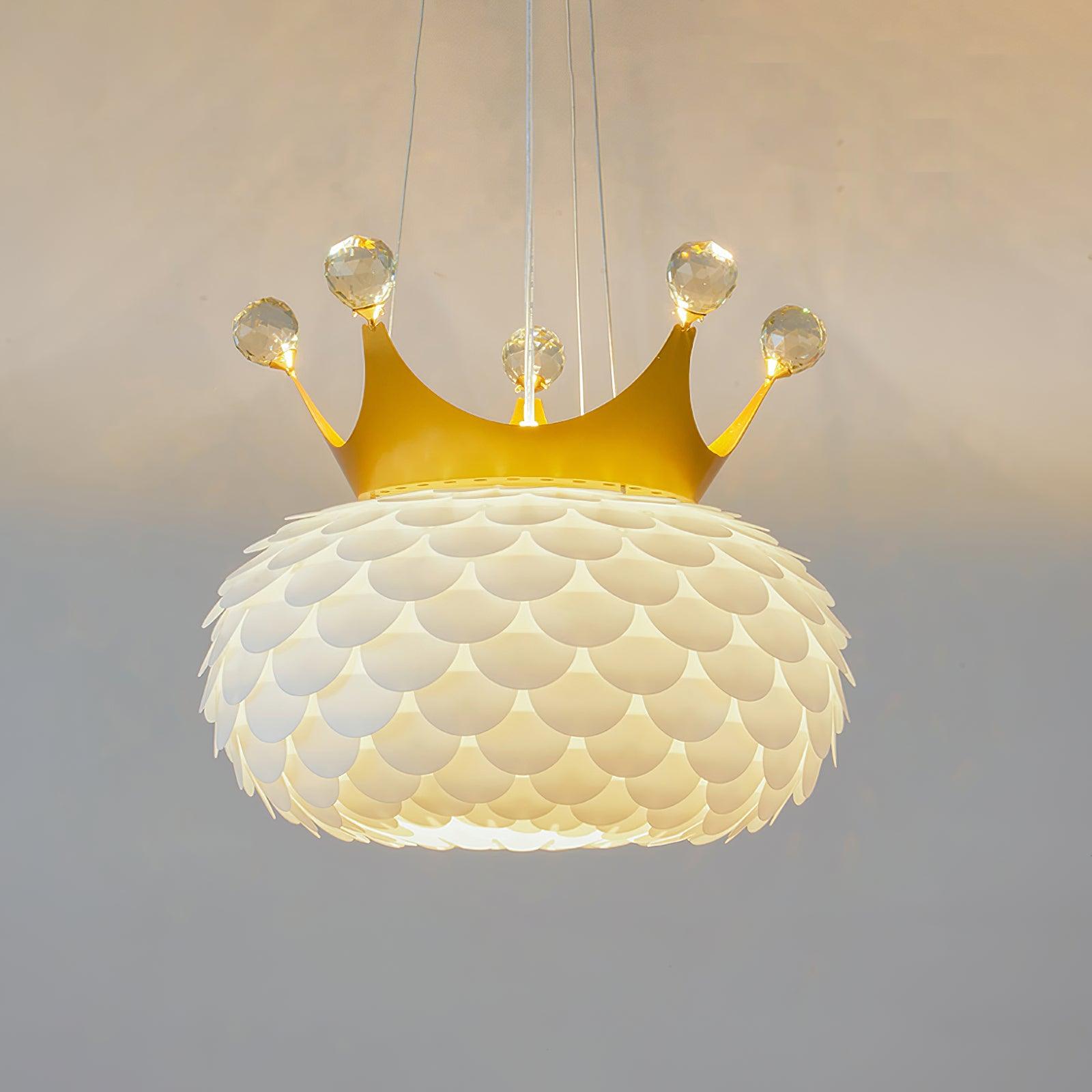 Modern Aluvia Crown Crystal Pendant Lamp Luxury Hanging Light Fixture for Home