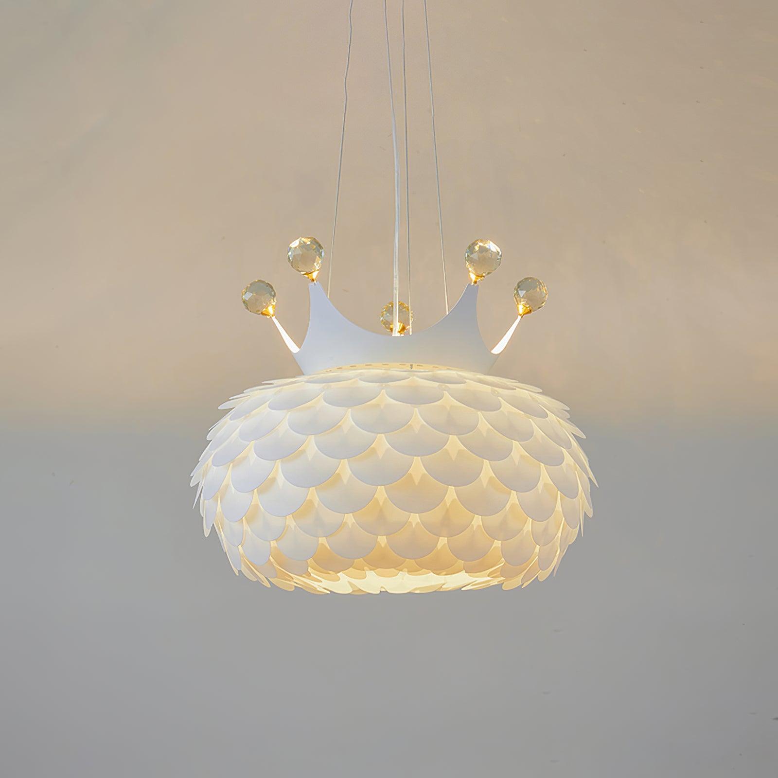Modern Aluvia Crown Crystal Pendant Lamp Luxury Hanging Light Fixture for Home