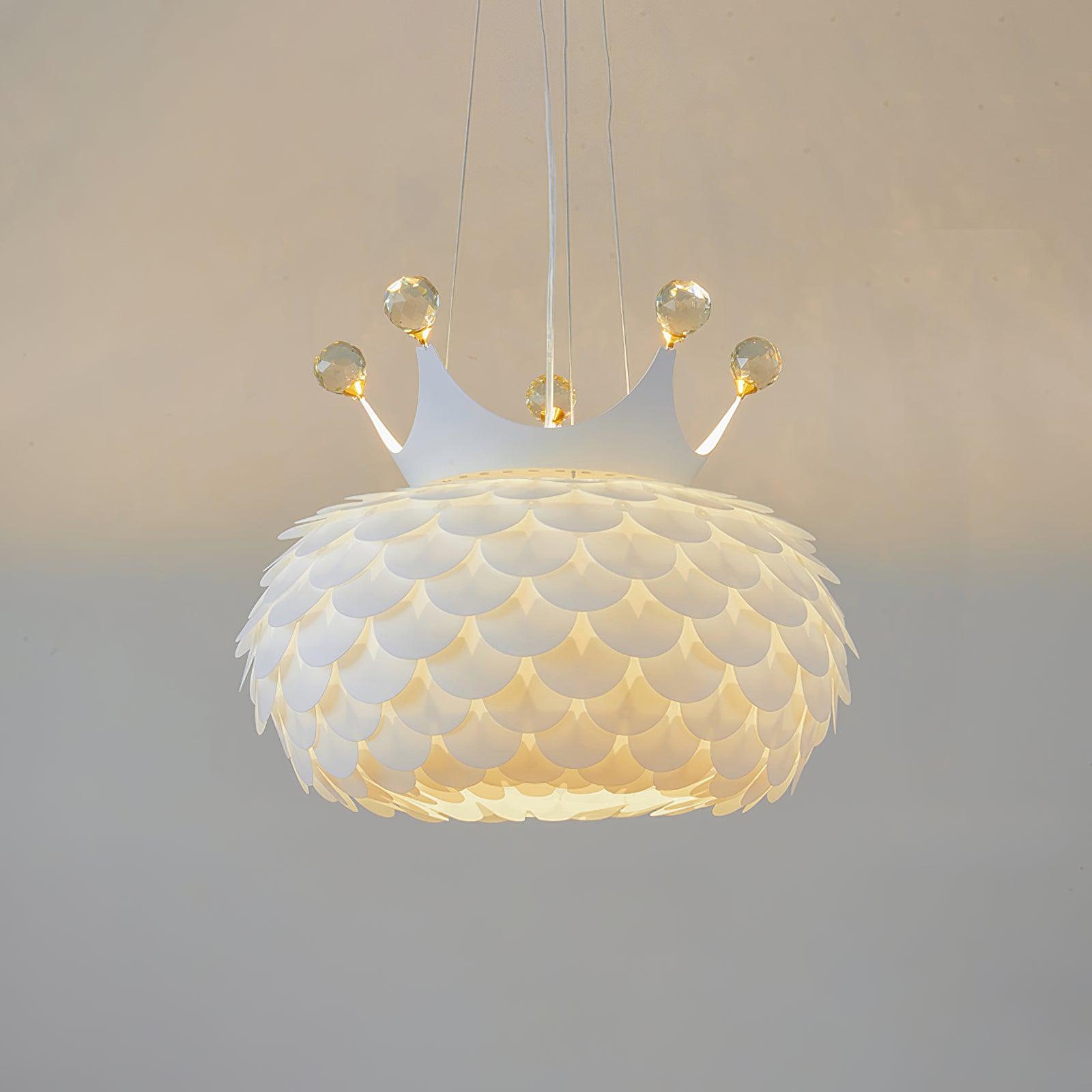 Modern Aluvia Crown Crystal Pendant Lamp Luxury Hanging Light Fixture for Home