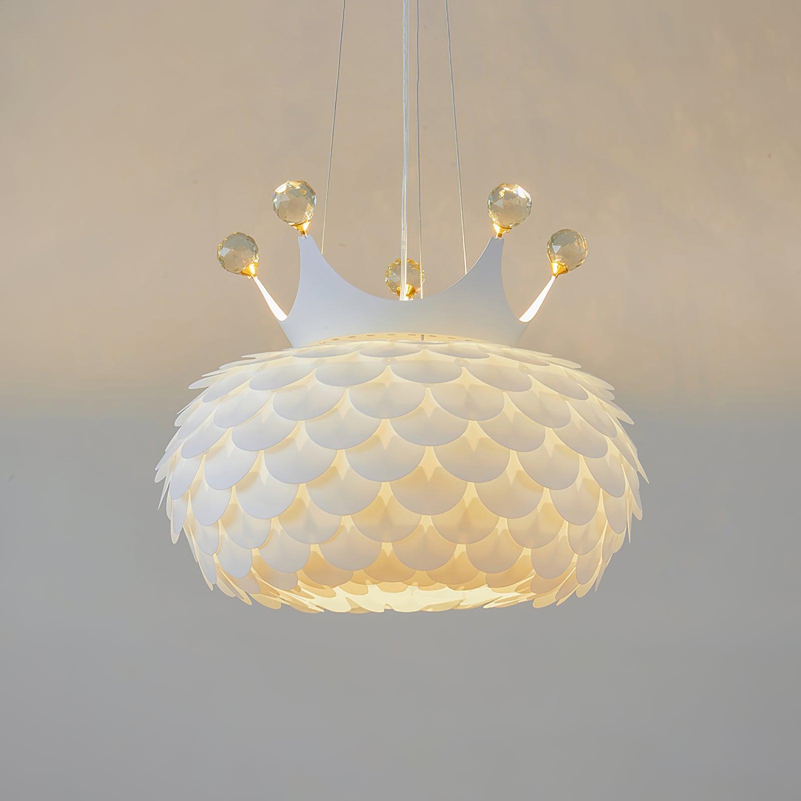 Modern Aluvia Crown Crystal Pendant Lamp Luxury Hanging Light Fixture for Home