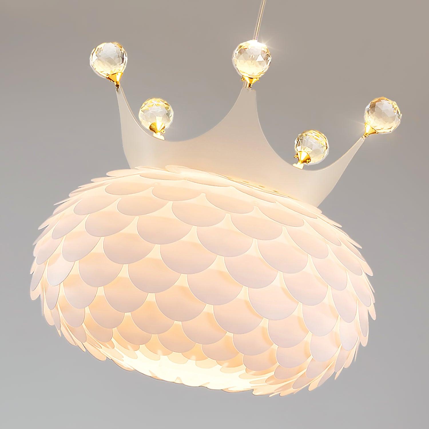 Modern Aluvia Crown Crystal Pendant Lamp Luxury Hanging Light Fixture for Home