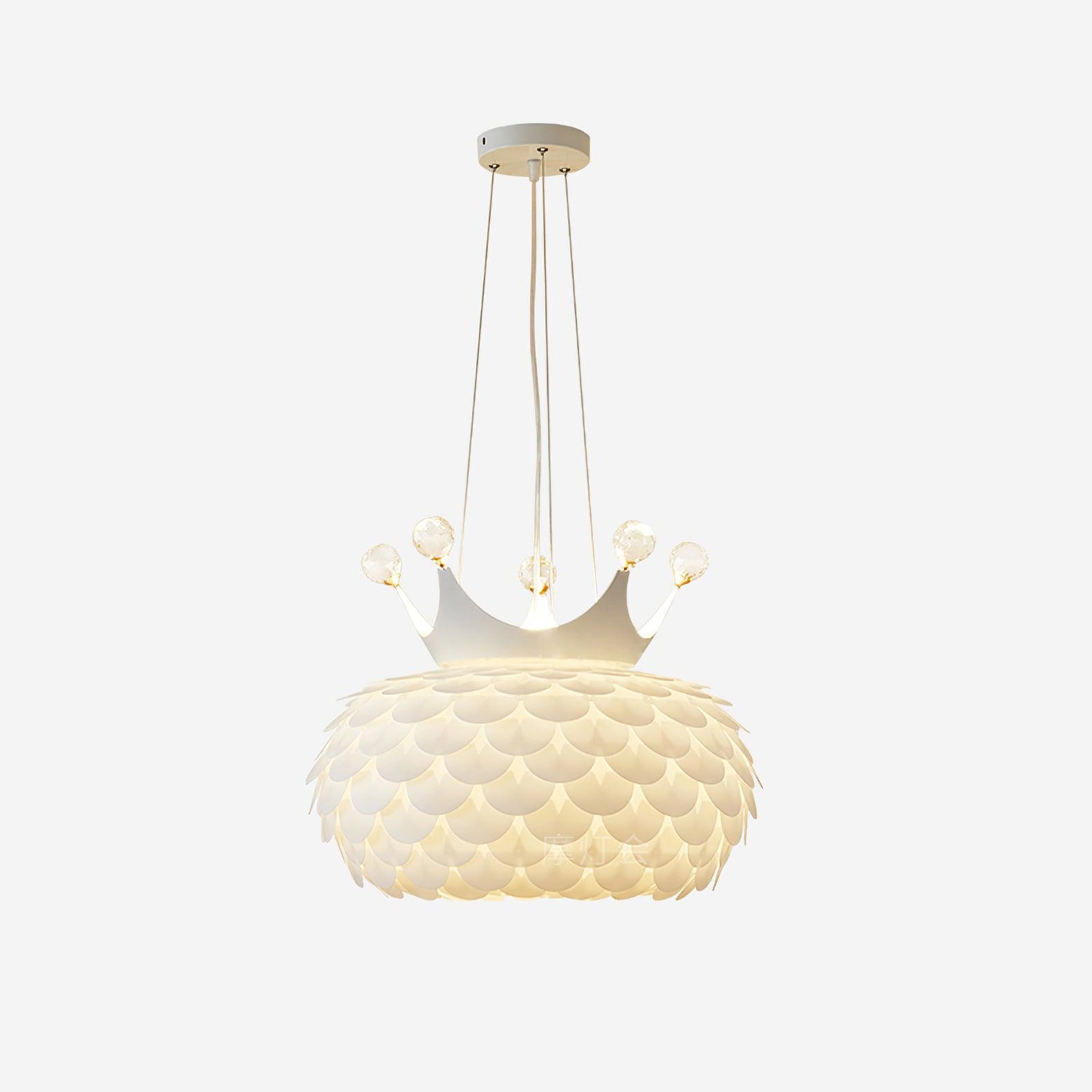 Modern Aluvia Crown Crystal Pendant Lamp Luxury Hanging Light Fixture for Home