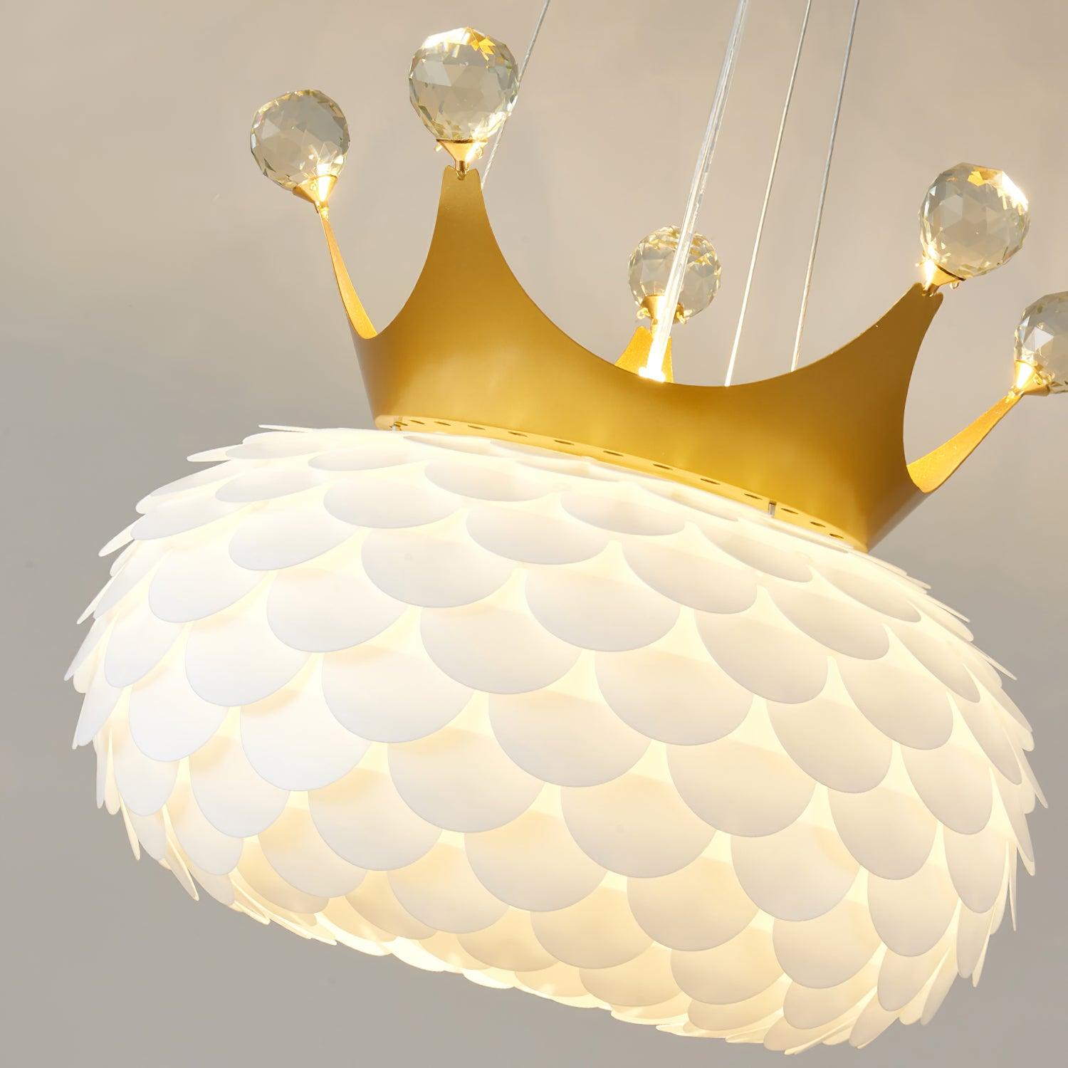 Modern Aluvia Crown Crystal Pendant Lamp Luxury Hanging Light Fixture for Home