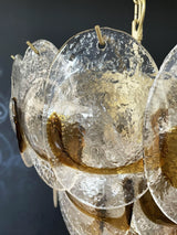 modern-amber-and-transparent-glass-sheet-chandelier-with-gold-or-chrome-metal-frame