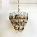 modern-amber-and-transparent-glass-sheet-chandelier-with-gold-or-chrome-metal-frame