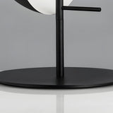 Modern Amber Glass LED Desk Lamp with Two Intersecting Half Spheres for Living Room or Bedroom