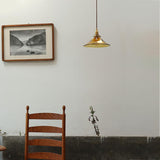 Modern Amber Glass Pendant Light with Brass Fixture for Living Room and Bedroom