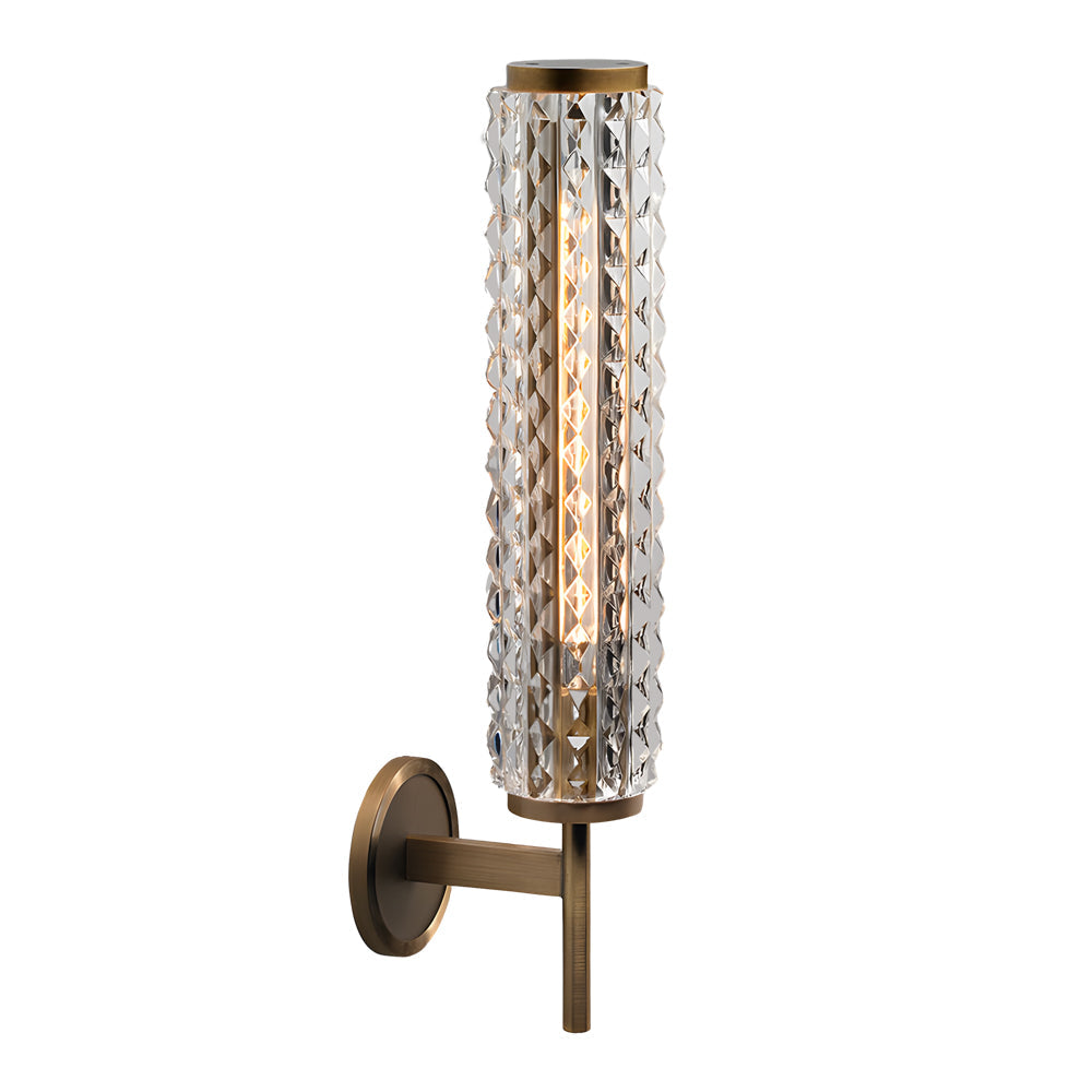 Modern American Style Copper Glass Wall Sconce for Bedroom Luxury Indoor Lighting Fixture