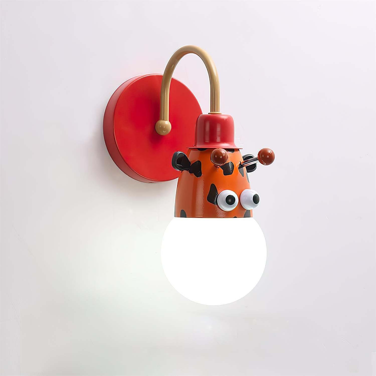 Modern Animal Character Wall Sconce for Nursery and Childrens Room Metal Bracket Light