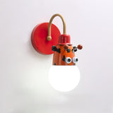 Modern Animal Character Wall Sconce for Nursery and Childrens Room Metal Bracket Light